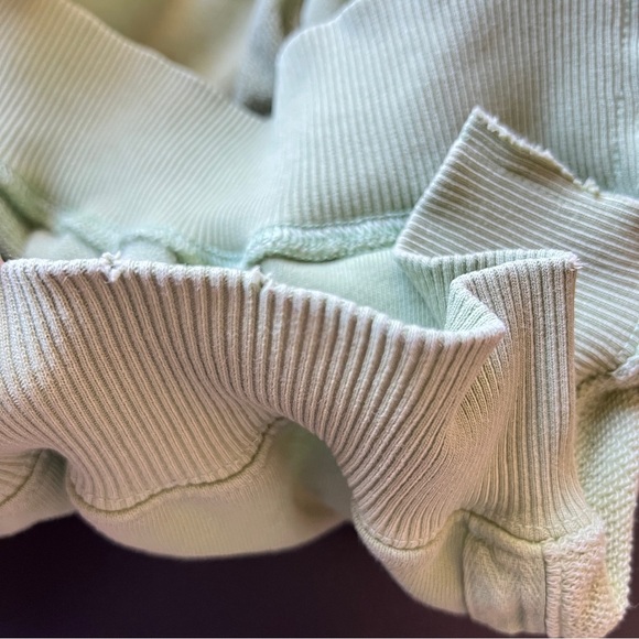 Aerie Keep it Light Crochet Crew Sweatshirt Oversized Green Size XXS Cozy - Picture 13 of 14